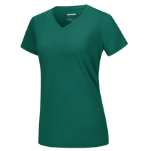 Cargar imagen en el visor de la galería, Camiseta de refrigeración instantánea para mujer con cuello de pico
-Verde esmeralda - Ozerty