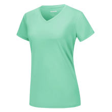Cargar imagen en el visor de la galería, Camiseta de refrigeración instantánea para mujer con cuello de pico
-Verde menta - Ozerty