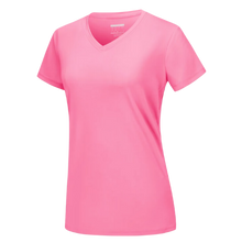 Cargar imagen en el visor de la galería, Camiseta de refrigeración instantánea para mujer con cuello de pico
-Rosa Rojo - Ozerty
