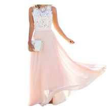 Cargar imagen en el visor de la galería, Vestido coqueto de gasa y encaje estilo campiña
-Rosa claro/SRosa claro/MRosa claro/LRosa claro/XLRosa claro/XXLRosa claro/XXXL - Ozerty