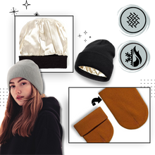 Cargar imagen en el visor de la galería, Gorro de punto con forro de satén - Ozerty