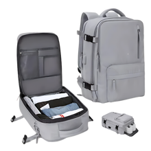 Cargar imagen en el visor de la galería, Mochila de viaje impermeable con carga USB
-Grigio - Ozerty