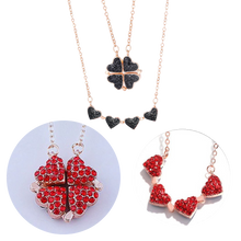 Cargar imagen en el visor de la galería, Collar Corazón Trébol 4 Hojas Ajustable - Ozerty
