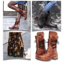 Cargar imagen en el visor de la galería, Botines vintage de cuero PU

 - Ozerty
